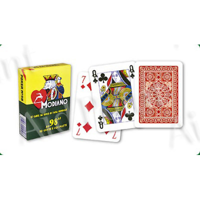 MODIANO CARTE POKER MAZZO SINGOLO DORSO ROSSO